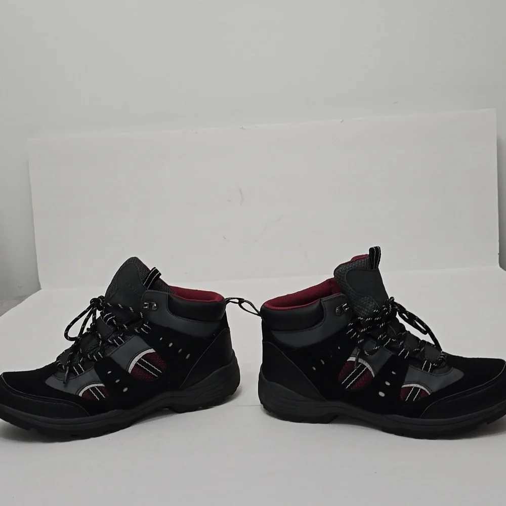 Lands' End Men's Hiking Boots Gray Black Red Size 8.5 D